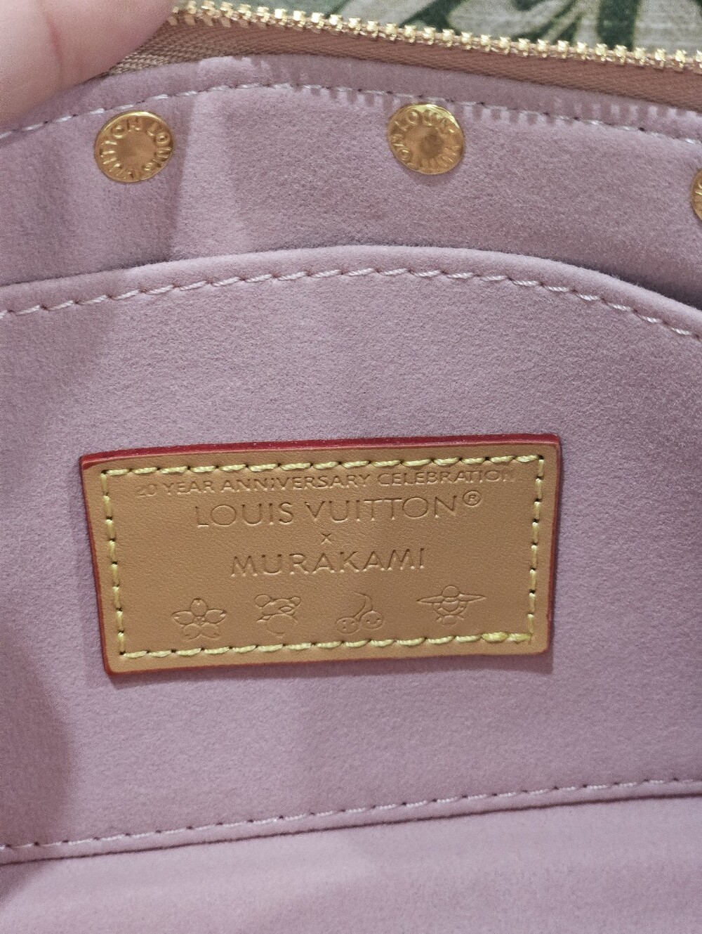 SUPER CUTE X TAKASHI MURAKAMI CHERRY BLOSSOM POCHETTE ACCESSOIRES BAG - Picture 5 of 7